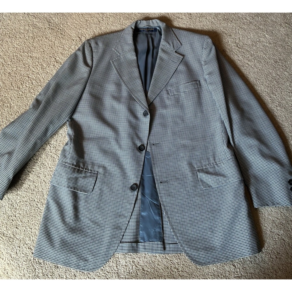 Brooks Brothers Blue Vintage Houndstooth Men's Dress Coat